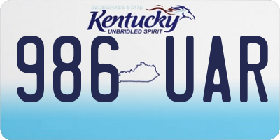 KY license plate 986UAR
