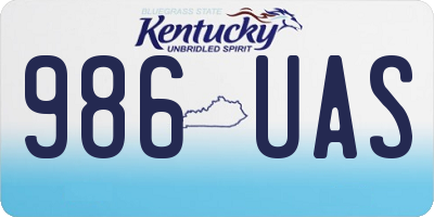 KY license plate 986UAS