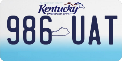 KY license plate 986UAT