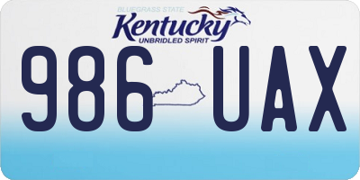 KY license plate 986UAX