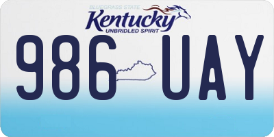 KY license plate 986UAY
