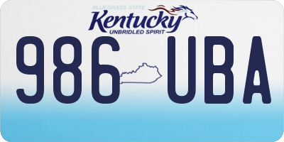 KY license plate 986UBA