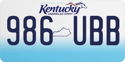 KY license plate 986UBB