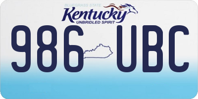 KY license plate 986UBC