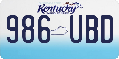 KY license plate 986UBD