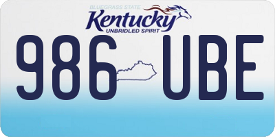 KY license plate 986UBE