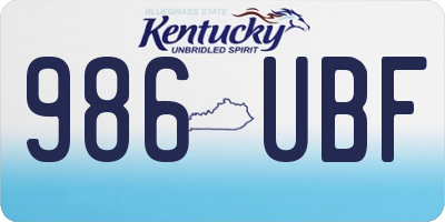 KY license plate 986UBF