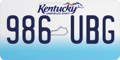 KY license plate 986UBG