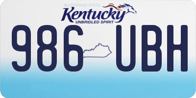 KY license plate 986UBH