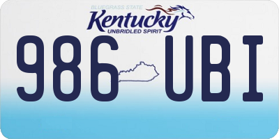 KY license plate 986UBI