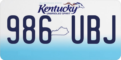 KY license plate 986UBJ