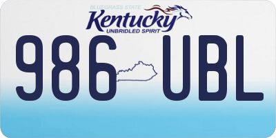 KY license plate 986UBL