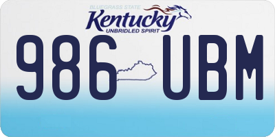 KY license plate 986UBM