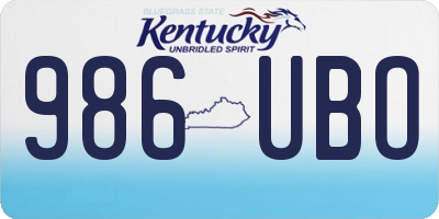 KY license plate 986UBO