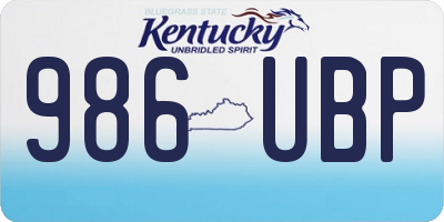 KY license plate 986UBP