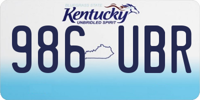 KY license plate 986UBR