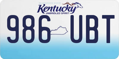 KY license plate 986UBT