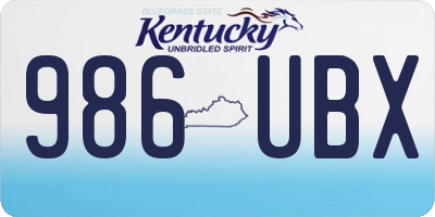 KY license plate 986UBX