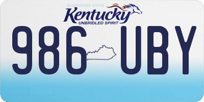 KY license plate 986UBY