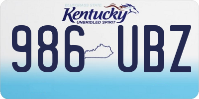 KY license plate 986UBZ