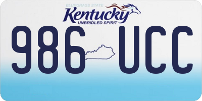 KY license plate 986UCC