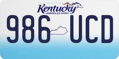 KY license plate 986UCD
