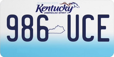 KY license plate 986UCE