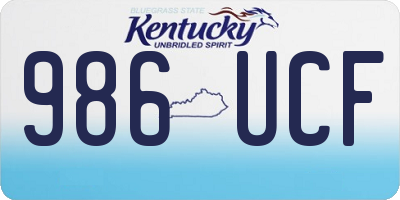 KY license plate 986UCF