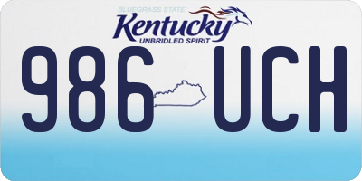 KY license plate 986UCH