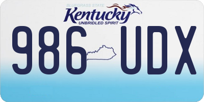 KY license plate 986UDX
