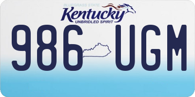 KY license plate 986UGM
