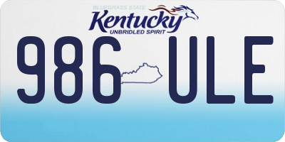 KY license plate 986ULE