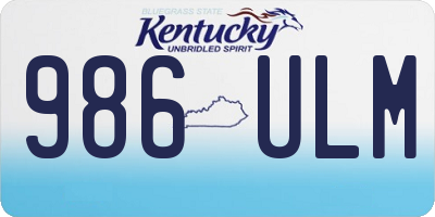 KY license plate 986ULM