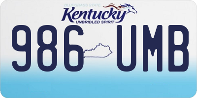 KY license plate 986UMB