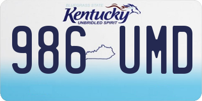 KY license plate 986UMD