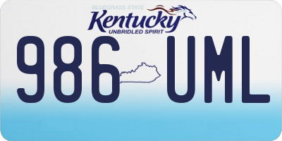 KY license plate 986UML