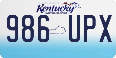 KY license plate 986UPX