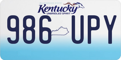 KY license plate 986UPY