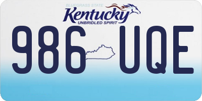 KY license plate 986UQE