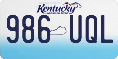 KY license plate 986UQL