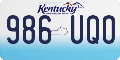 KY license plate 986UQO