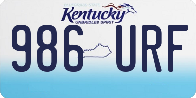KY license plate 986URF