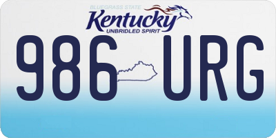KY license plate 986URG