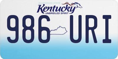 KY license plate 986URI