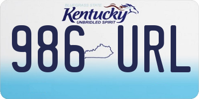 KY license plate 986URL