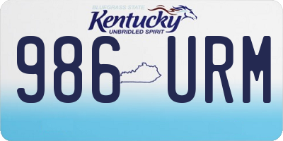 KY license plate 986URM
