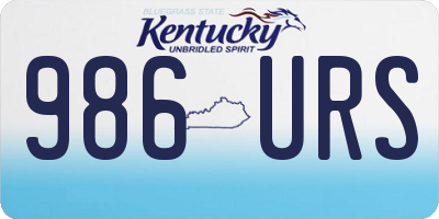 KY license plate 986URS