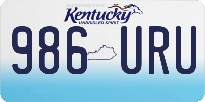 KY license plate 986URU