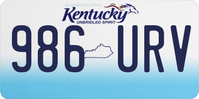 KY license plate 986URV