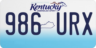 KY license plate 986URX